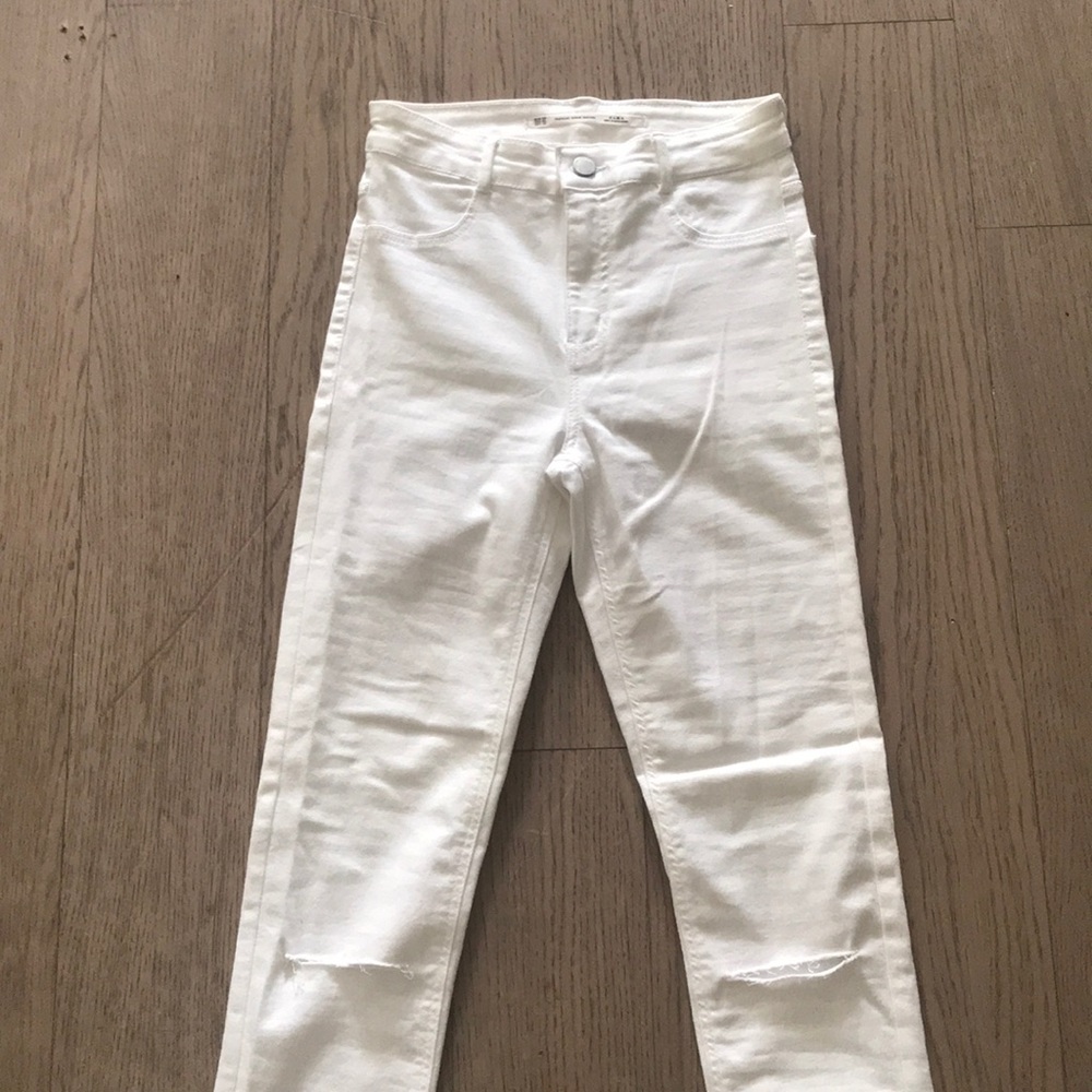 Zara White high waisted jeans size 26
